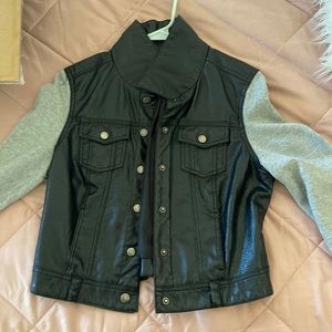 Seduction leather button up sweater